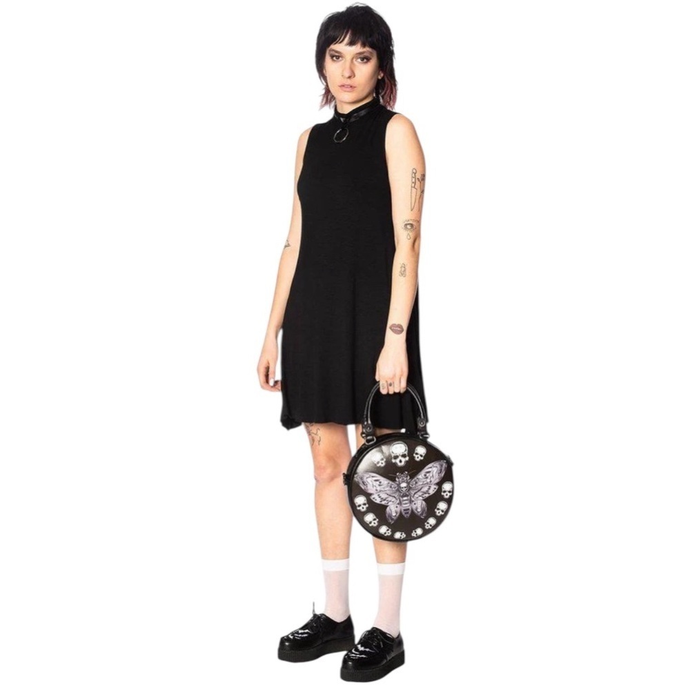 Banned Apparel Black O Ring High Neck Sleeveless Dress